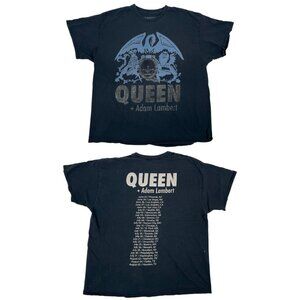 Queen Adam Lambert Concert Tour T-Shirt  Size XL Double Sided